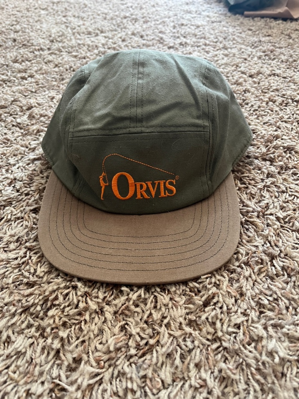 Orvis Olive & Brown Embroidered Logo Cap